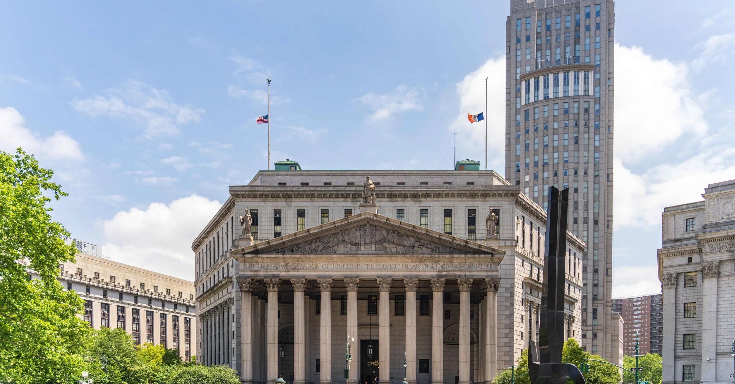 The New York County Courthouse at 60 Centre Street in Manhattan
